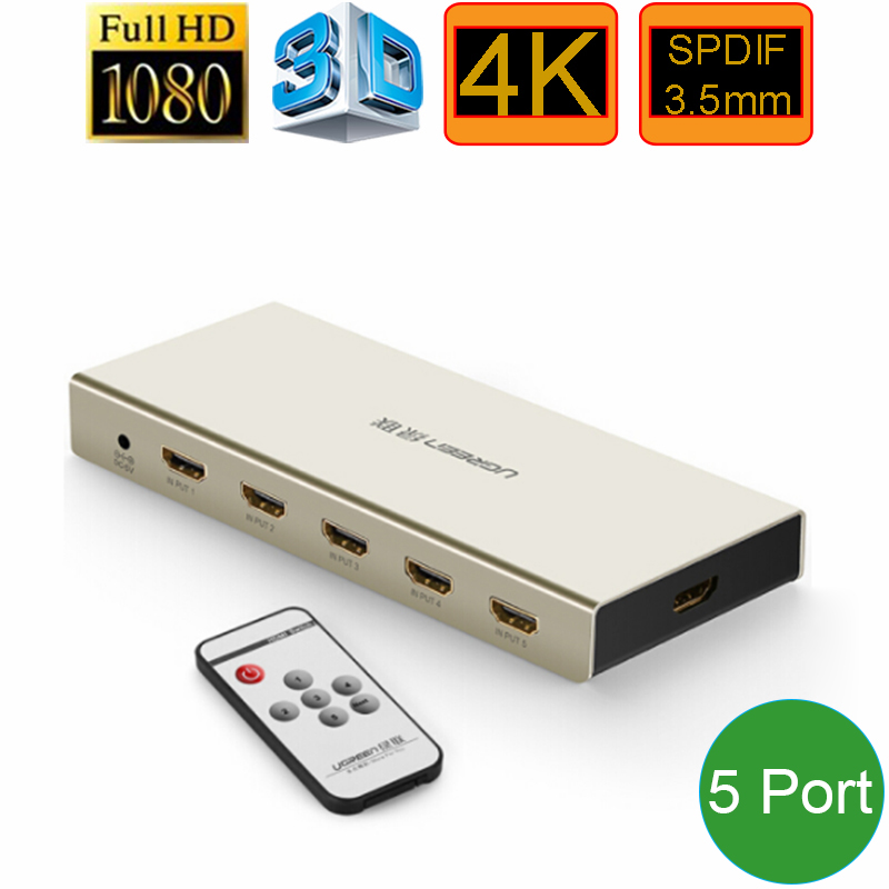 Switch 3x1 HDMI 4K 30Hz Audio SPDIF 3.5mm output Ugreen 40369 - Phụ Kiện Điện Tử Việt Nam bo chuyen mach hdmi 5 vao 1 ra ugreen 40370