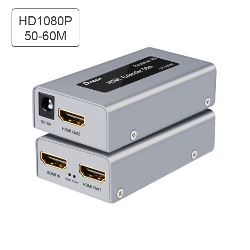 Bộ chuyển đổi và khuếch đại HDMI qua dây mạng LAN 50M Dtech DT-7009C - Phụ Kiện Điện Tử Việt Nam bo khuech dai hdmi qua day mang 50-60 met dtech dt-7009c