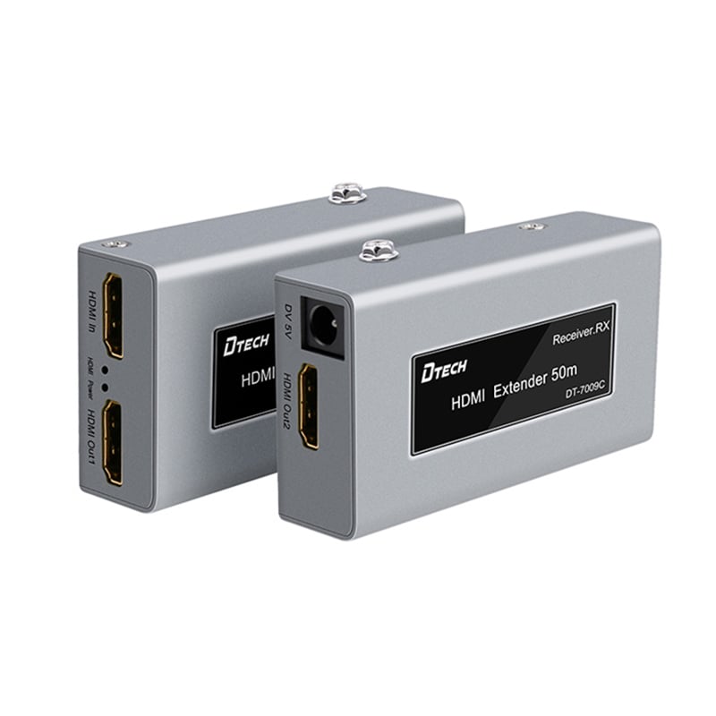 Bộ chuyển đổi và khuếch đại HDMI qua dây mạng LAN 50M Dtech DT-7009C - Phụ Kiện Điện Tử Việt Nam bo khuech dai hdmi qua day mang 50-60 met dtech dt-7009c