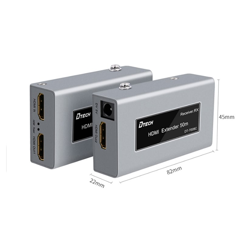 Bộ chuyển đổi và khuếch đại HDMI qua dây mạng LAN 50M Dtech DT-7009C - Phụ Kiện Điện Tử Việt Nam bo khuech dai hdmi qua day mang 50-60 met dtech dt-7009c