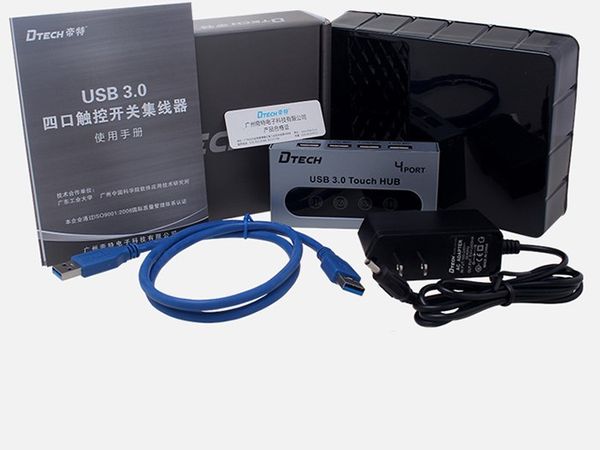 Bộ chia USB 3.0 hỗ trợ nguồn ngoài công tắc cảm ứng Dtech DT-8009 - Phụ Kiện Điện Tử Việt Nam