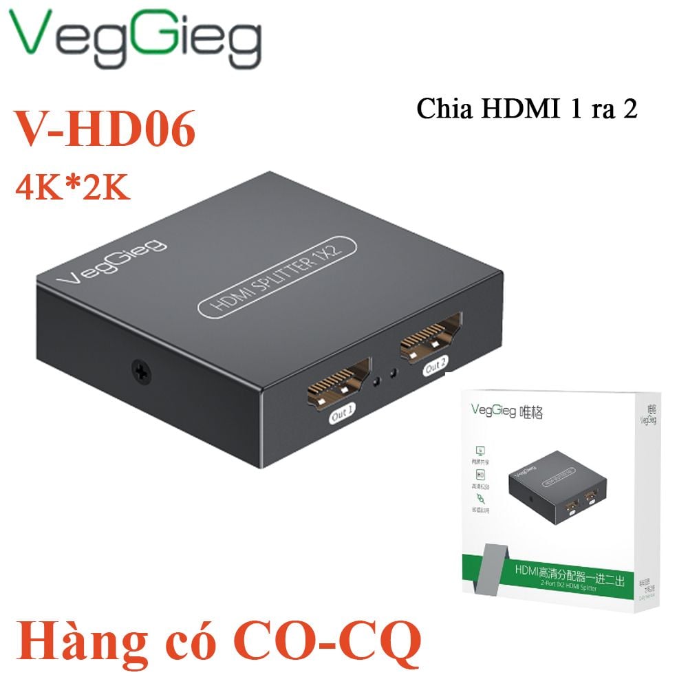 Bộ chia HDMI splitter V1.4 2 port 4K30Hz 3D Veggieg V-HD06 - Phụ Kiện Điện Tử Việt Nam Bộ chia HDMI splitter V1.4 2 port 4K30Hz 3D Veggieg V-HD06 - Phụ Kiện Điện Tử Việt Nam