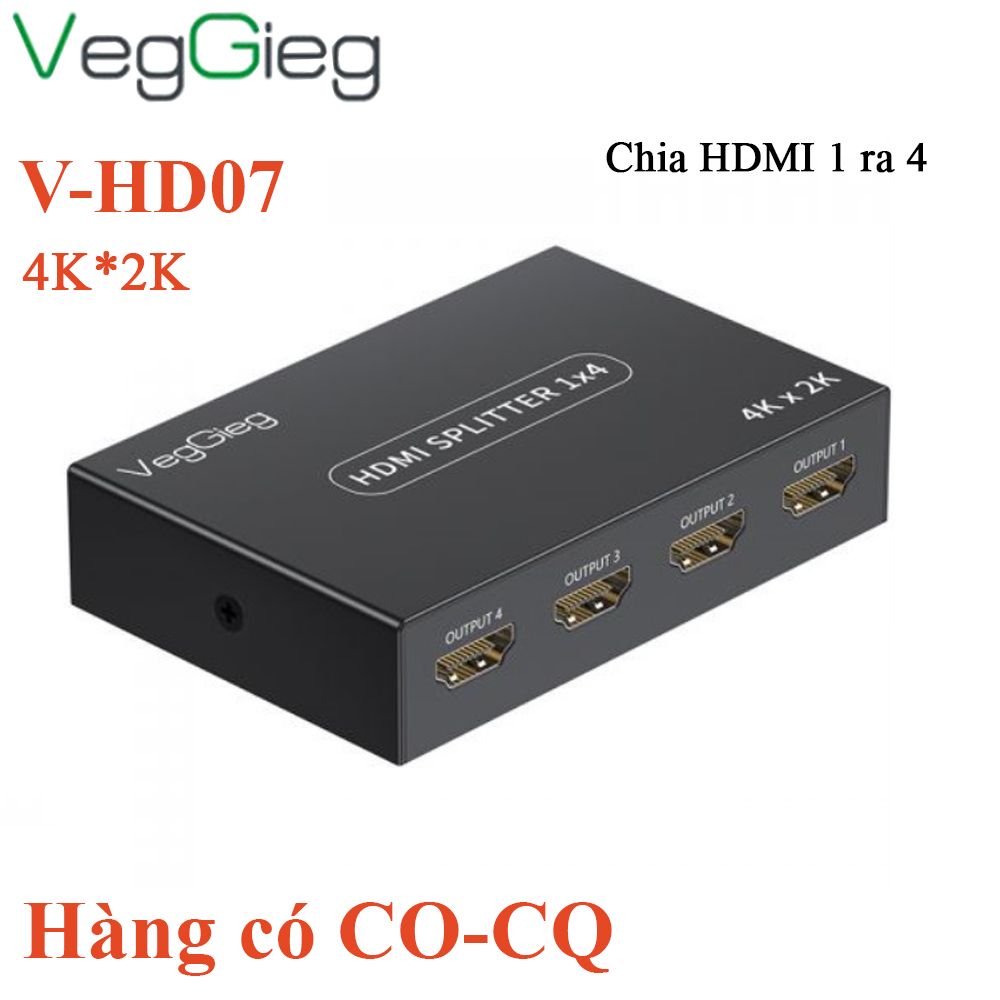 Bộ chia HDMI splitter V1.4 4 port 4K30Hz 3D Veggieg V-HD07 - Phụ Kiện Điện Tử Việt Nam Bộ chia HDMI splitter V1.4 4 port 4K30Hz 3D Veggieg V-HD07 - Phụ Kiện Điện Tử Việt Nam