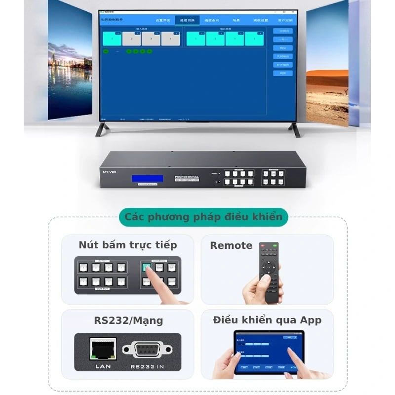 Bộ chia màn hình ma trận 4x4 hỗ trợ Multi View MT-Viki MT-HD44LH - Phụ Kiện Điện Tử Việt Nam