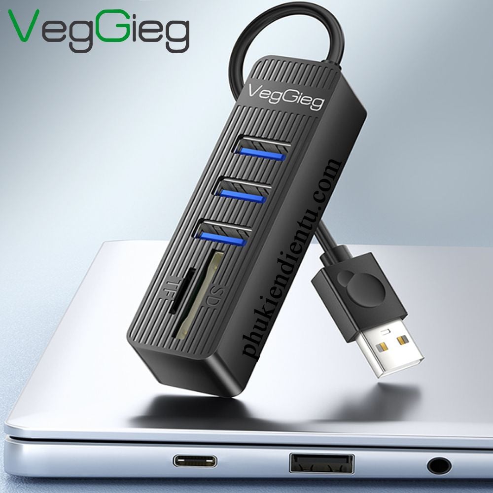 Bộ Chia USB 2.0 ra 3 Cổng USB và Đọc Thẻ Nhớ SD/TF Chính Hãng Veggieg V-C303 - Hub USB 5 trong 1 - Phụ Kiện Điện Tử Việt Nam Bộ Chia USB 2.0 ra 3 Cổng USB và Đọc Thẻ Nhớ SD/TF Chính Hãng Veggieg V-C303 - Hub USB 5 trong 1 - Phụ Kiện Điện Tử Việt Nam