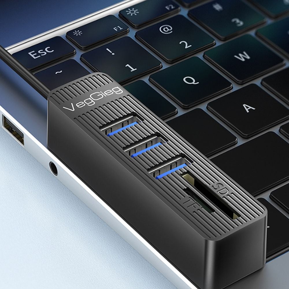 Bộ Chia USB 2.0 ra 3 Cổng USB và Đọc Thẻ Nhớ SD/TF Chính Hãng Veggieg V-C303 - Hub USB 5 trong 1 - Phụ Kiện Điện Tử Việt Nam Bộ Chia USB 2.0 ra 3 Cổng USB và Đọc Thẻ Nhớ SD/TF Chính Hãng Veggieg V-C303 - Hub USB 5 trong 1 - Phụ Kiện Điện Tử Việt Nam