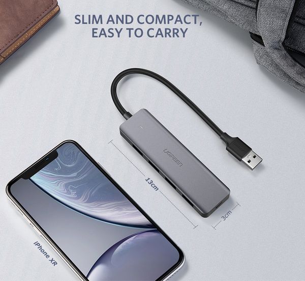 Bộ chia USB 3.0 4 cổng dài 15Cm hỗ trợ nguồn phụ type C Ugreen 50985 CM219 - Phụ Kiện Điện Tử Việt Nam