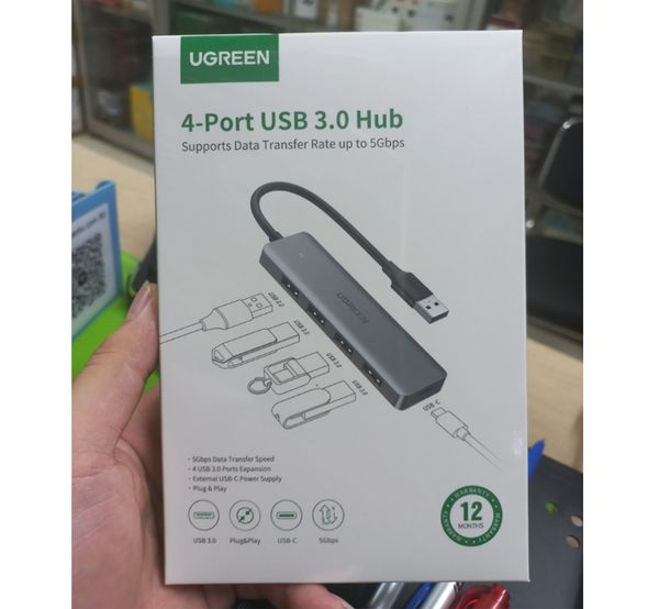 Bộ chia USB 3.0 4 cổng dài 15Cm hỗ trợ nguồn phụ type C Ugreen 50985 CM219 - Phụ Kiện Điện Tử Việt Nam