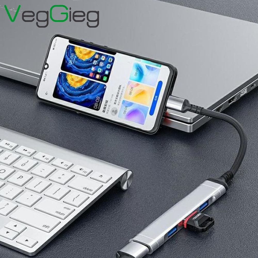 Bộ Chia USB type C ra 4 Cổng USB 3.0 Chính Hãng Veggieg V-K303 - Phụ Kiện Điện Tử Việt Nam