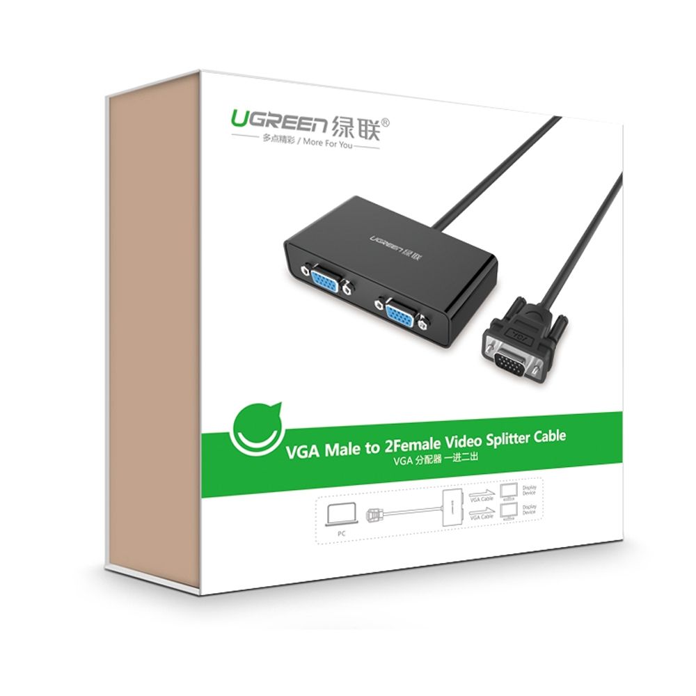 Bộ chia màn hình VGA 1 ra 2 Ugreen 20918 Hỗ trợ full HD 1080P@60Hz - Phụ Kiện Điện Tử Việt Nam Bộ chia màn hình VGA 1 ra 2 Ugreen 20918 Hỗ trợ full HD 1080P@60Hz - Phụ Kiện Điện Tử Việt Nam