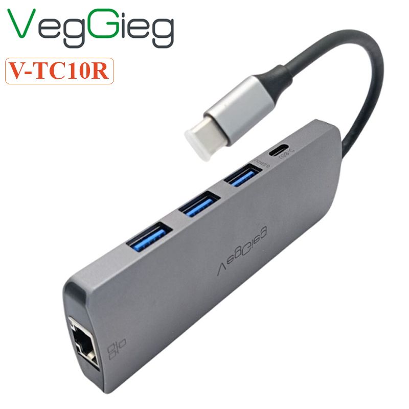 Bộ chuyển hub USB Type C 10 trong 1 Veggieg V-TC10R - Phụ Kiện Điện Tử Việt Nam Bộ chuyển hub USB Type C 10 trong 1 Veggieg V-TC10R