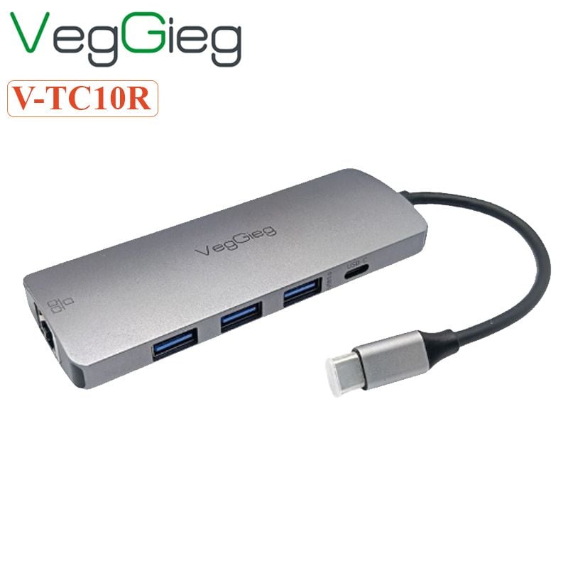 Bộ chuyển hub USB Type C 10 trong 1 Veggieg V-TC10R - Phụ Kiện Điện Tử Việt Nam Bộ chuyển hub USB Type C 10 trong 1 Veggieg V-TC10R