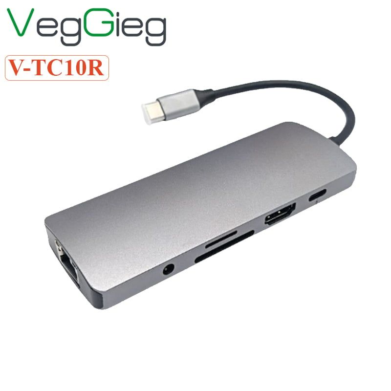 Bộ chuyển hub USB Type C 10 trong 1 Veggieg V-TC10R - Phụ Kiện Điện Tử Việt Nam Bộ chuyển hub USB Type C 10 trong 1 Veggieg V-TC10R
