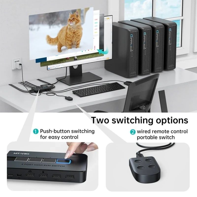 KVM Switch HDMI 4x1 - Bộ chuyển mạch HDMI và USB 4 vào 1 ra 4K60Hz MT-VIKI MT-KH4S - Phụ Kiện Điện Tử Việt Nam KVM Switch HDMI 4x1 - Bộ chuyển mạch HDMI và USB 4 vào 1 ra 4K60Hz MT-VIKI MT-KH4S - Phụ Kiện Điện Tử Việt Nam