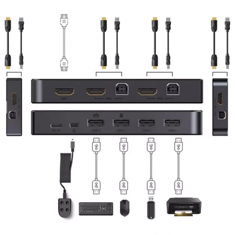 KVM Switch HDMI 4x1 - Bộ chuyển mạch HDMI và USB 4 vào 1 ra 1080P@60Hz MT-VIKI MT-KH4 - Phụ Kiện Điện Tử Việt Nam KVM Switch HDMI 4x1 - Bộ chuyển mạch HDMI và USB 4 vào 1 ra 1080P@60Hz MT-VIKI MT-KH4 - Phụ Kiện Điện Tử Việt Nam