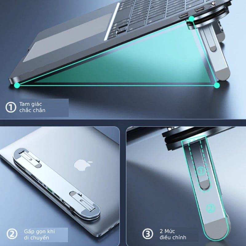 Bộ chuyển USB type C sang HDMI 6 trong 1 kiêm giá kê tản nhiệt Laptop Macbook - Phụ Kiện Điện Tử Việt Nam