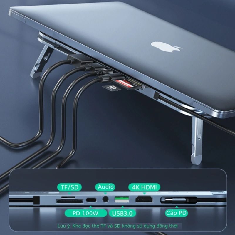 Bộ chuyển USB type C sang HDMI 6 trong 1 kiêm giá kê tản nhiệt Laptop Macbook - Phụ Kiện Điện Tử Việt Nam