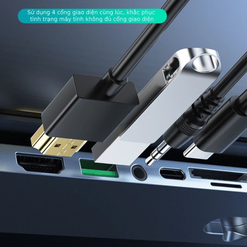 Bộ chuyển USB type C sang HDMI 6 trong 1 kiêm giá kê tản nhiệt Laptop Macbook - Phụ Kiện Điện Tử Việt Nam