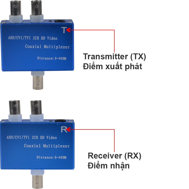 Bộ gộp 2 Camera AHD CVI TVI 720P 1080P đi trên 1 cáp đồng trục 400 mét HD-102 - Phụ Kiện Điện Tử Việt Nam