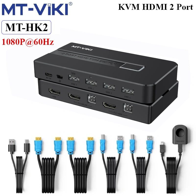 KVM Switch HDMI 2x1 - Bộ chuyển mạch HDMI và USB 2 vào 1 ra1080P@60Hz MT-VIKI MT-KH2 - Phụ Kiện Điện Tử Việt Nam KVM Switch HDMI 2x1 - Bộ chuyển mạch HDMI và USB 2 vào 1 ra1080P@60Hz MT-VIKI MT-KH2 - Phụ Kiện Điện Tử Việt Nam