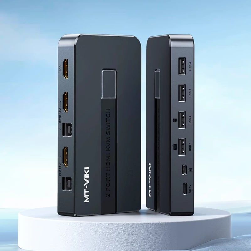 KVM Switch HDMI 2x1 - Bộ chuyển mạch HDMI và USB 2 vào 1 ra 4K60Hz MT-VIKI MT-KH2S