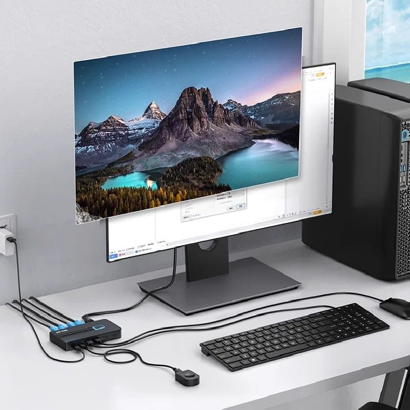 KVM Switch HDMI 2x1 - Bộ chuyển mạch HDMI và USB 2 vào 1 ra1080P@60Hz MT-VIKI MT-KH2 - Phụ Kiện Điện Tử Việt Nam KVM Switch HDMI 2x1 - Bộ chuyển mạch HDMI và USB 2 vào 1 ra 4K60Hz MT-VIKI MT-KH2S