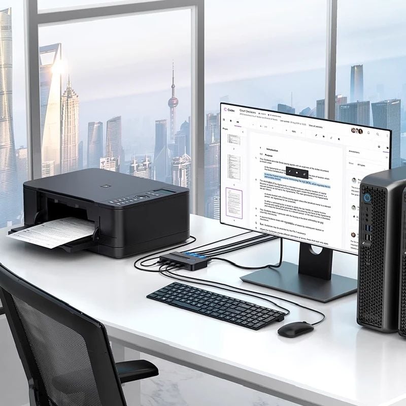 KVM Switch HDMI 2x1 - Bộ chuyển mạch HDMI và USB 2 vào 1 ra 4K60Hz MT-VIKI MT-KH2S