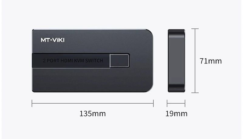 KVM Switch HDMI 2x1 - Bộ chuyển mạch HDMI và USB 2 vào 1 ra 4K60Hz MT-VIKI MT-KH2S