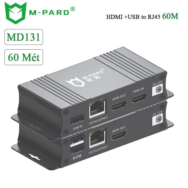 Bộ kéo dài HDMI và USB phím chuột qua cáp mạng RJ45 chính hãng M-Pard MD131 - 60 Mét - Phụ Kiện Điện Tử Việt Nam Bộ kéo dài HDMI và USB phím chuột qua cáp mạng RJ45 chính hãng M-Pard MD131 - 60 Mét