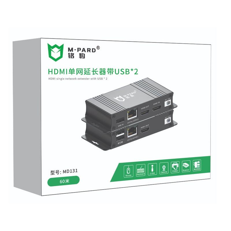 Bộ kéo dài HDMI và USB phím chuột qua cáp mạng RJ45 chính hãng M-Pard MD131 - 60 Mét - Phụ Kiện Điện Tử Việt Nam