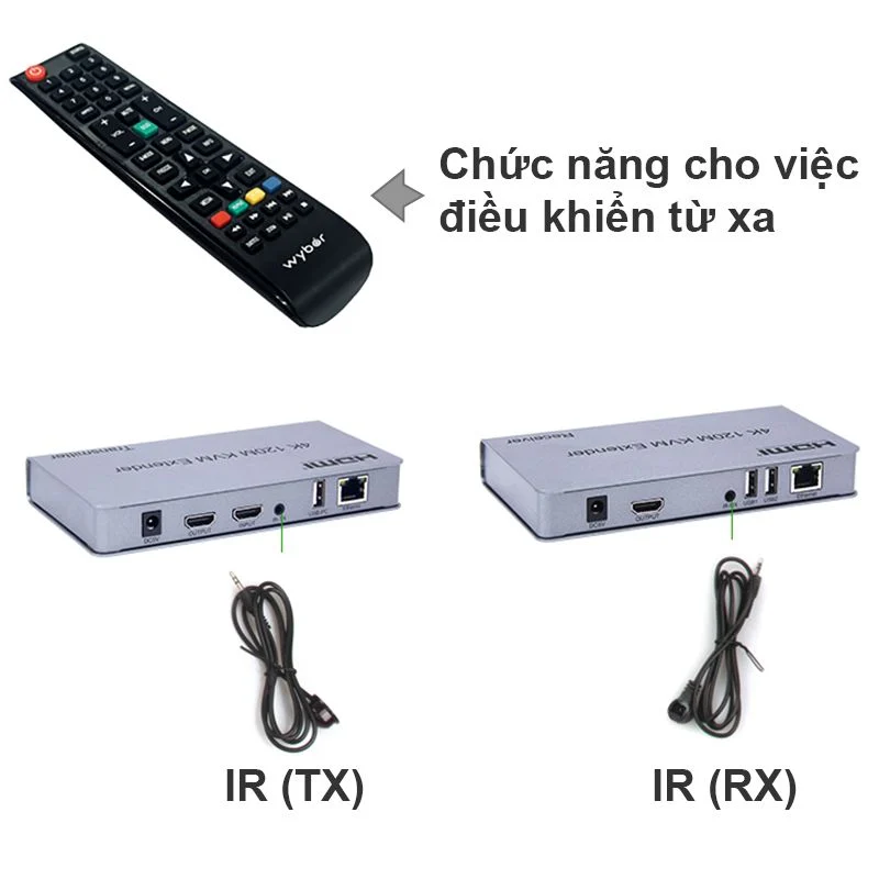 Bộ kéo dài HDMI qua cáp mạng có cổng USB 120m - 4K 120M KVM Extender - Phụ Kiện Điện Tử Việt Nam