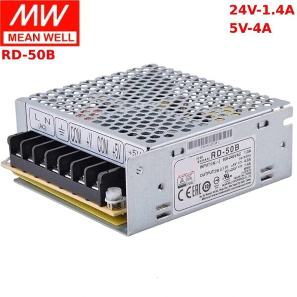 Bộ nguồn tổ ong 2 trong 1 Meanwell RD-50B 24v-1.4A , 5V-4A