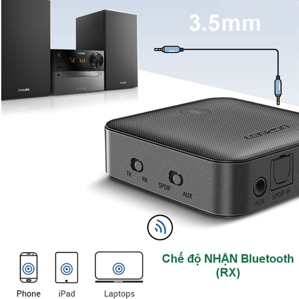 Bộ nhận và phát Bluetooth 5.0 hỗ trợ SPDIF Optical và APTX UGREEN 70158 CM144 - Phụ Kiện Điện Tử Việt Nam Bộ nhận và phát Bluetooth 5.0 hỗ trợ SPDIF Optical và APTX UGREEN 70158 CM144 - Phụ Kiện Điện Tử Việt Nam