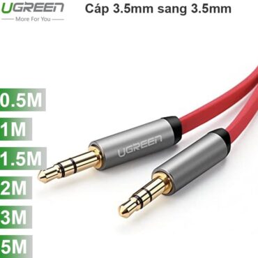 Cáp Audio 3.5mm Ugreen 0.5M 1M 1.5M 2M 3M 5M (dẹt mỏng màu đỏ) - Phụ Kiện Điện Tử Việt Nam
