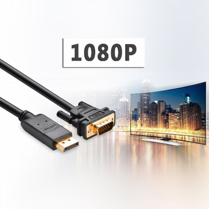 Dây cáp Displayport to VGA 1920*1200 full HD 1080P 1M 1.5M 2M 3M Ugreen - Phụ Kiện Điện Tử Việt Nam day chuyen displayport sang vga ugreen