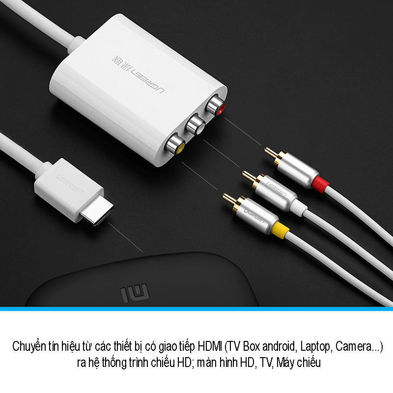 Cáp chuyển HDMI sang AV audio adapter 1 mét UGREEN 30452 - Phụ Kiện Điện Tử Việt Nam cap chuyen hdmi sang av 1 met ugreen 30452