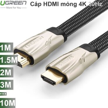 Cáp HDMI Ugreen 1M 1.5M 2M 3M 5M 8M 10M dây dẹt mỏng bọc lưới full HD 4K2K 30Hz - Phụ Kiện Điện Tử Việt Nam