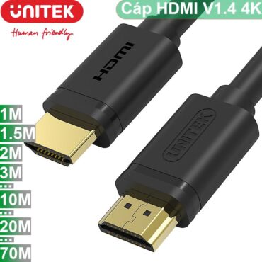 Cáp HDMI sang HDMI 2 đầu đực V1.4 4Kx2K 30Hz Unitek 1 mét đến 70m UNITEK chính hãng - Phụ Kiện Điện Tử Việt Nam