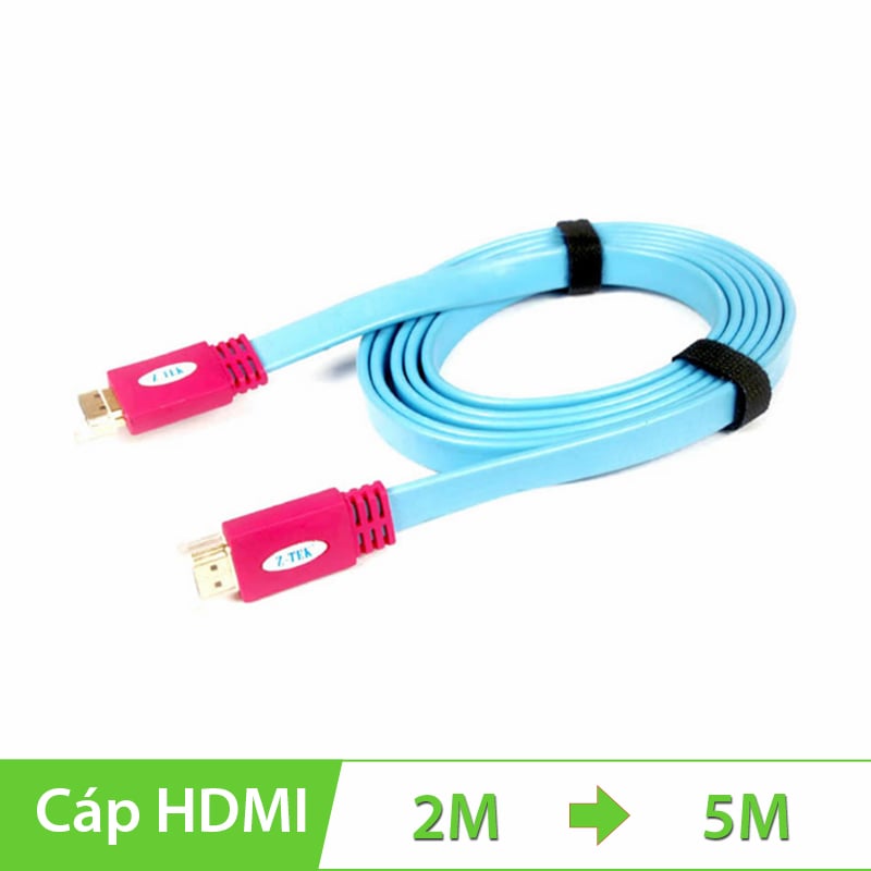 Cáp HDMI 4K siêu mỏng Z-TEK 3M-5M chuẩn 1.4 - Dây cáp HD dẹp mỏng 4K 3D 1080P V1.4 chính hãng Z-TEK - Phụ Kiện Điện Tử Việt Nam day cap hdmi det mong 4k30hz chinh hang z-tek