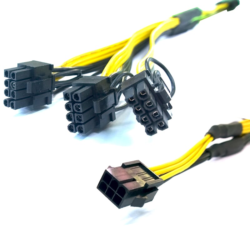 Cáp chia nguồn Molex 6PIN ra 3 8PIN 6+2 30Cm 16/16AWG - Phụ Kiện Điện Tử Việt Nam cap chia nguon 6 pin ra 3 8pin 6+2