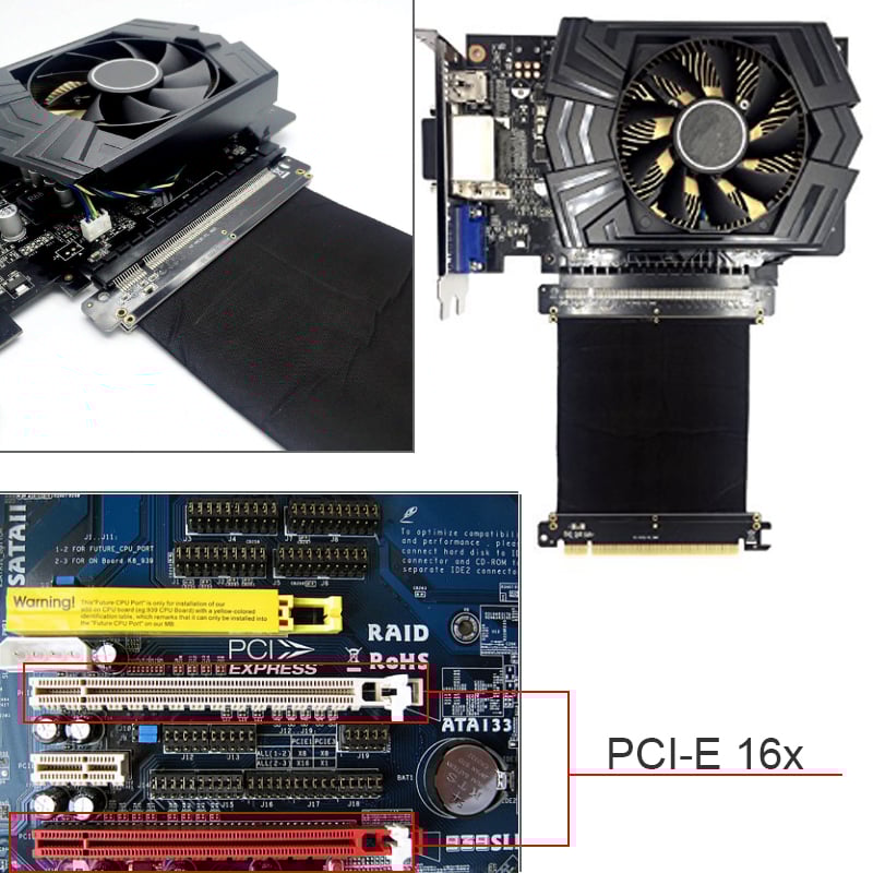 Dây riser nối dài khe cắm PCI-Express 3.0 32Gbps 16X cho VGA card 30Cm bẻ góc dưới (không cần cấp nguồn) - Phụ Kiện Điện Tử Việt Nam Cáp nối dài khe cắm PCI-Express 3.0 16X cho VGA card 20Cm (không cần cấp nguồn)