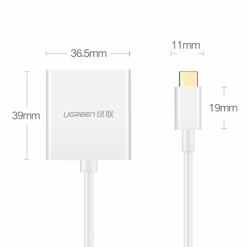 USB-C ra VGA 1080P 15Cm Ugreen 50511 - Phụ Kiện Điện Tử Việt Nam cap chuyen usb-c ra vga ugreen 50511