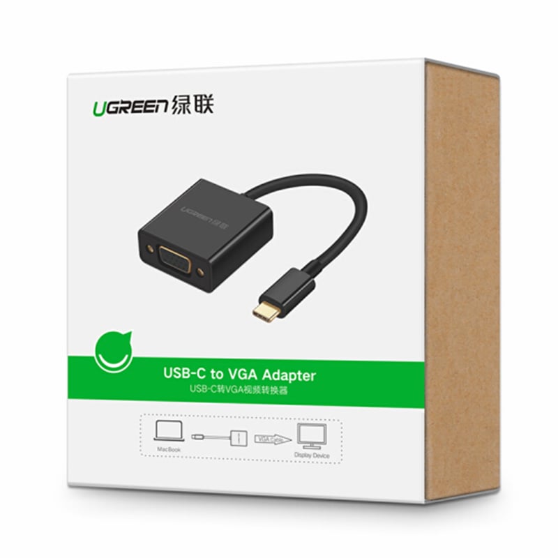 USB-C ra VGA 1080P 15Cm Ugreen 50250 - Phụ Kiện Điện Tử Việt Nam cap chuyen usb-c ra vga ugreen 50250