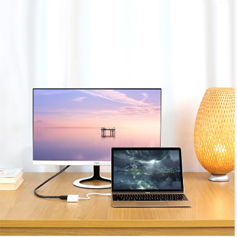 USB type-C to HDMI VGA 15Cm hỗ trợ 1080P 4K30Hz UGREEN 50510 - Phụ Kiện Điện Tử Việt Nam cap chuyen usb-c ra hdmi và vga