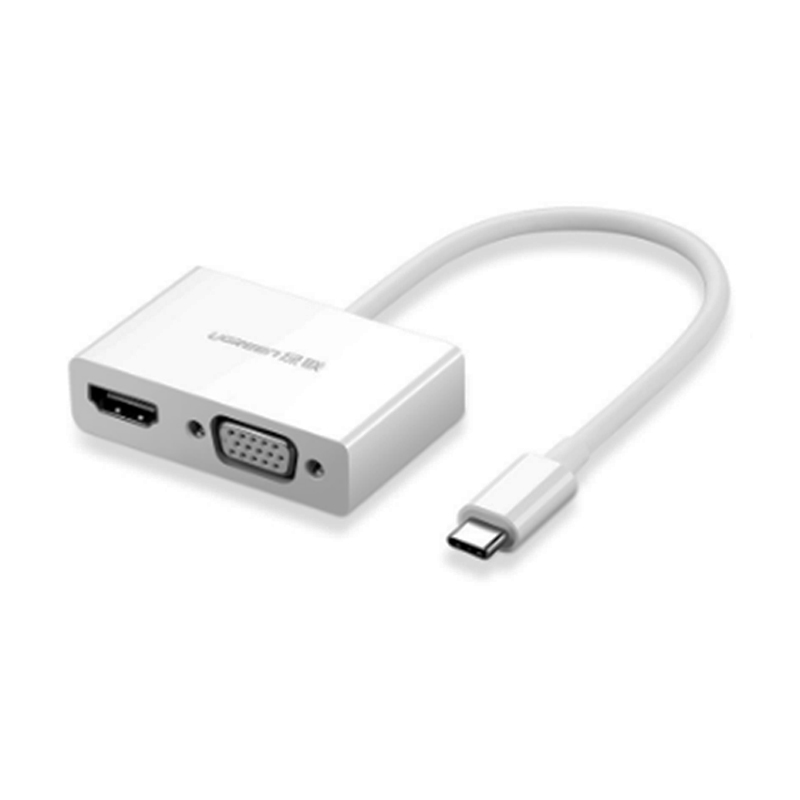 USB type-C to HDMI VGA 15Cm hỗ trợ 1080P 4K30Hz UGREEN 50509 - Phụ Kiện Điện Tử Việt Nam cap chuyen usb-c ra hdmi và vga