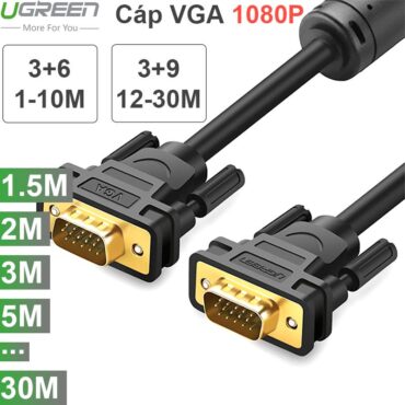 Cáp VGA, cáp máy chiếu Ugreen dài từ 1.5m đến 30m