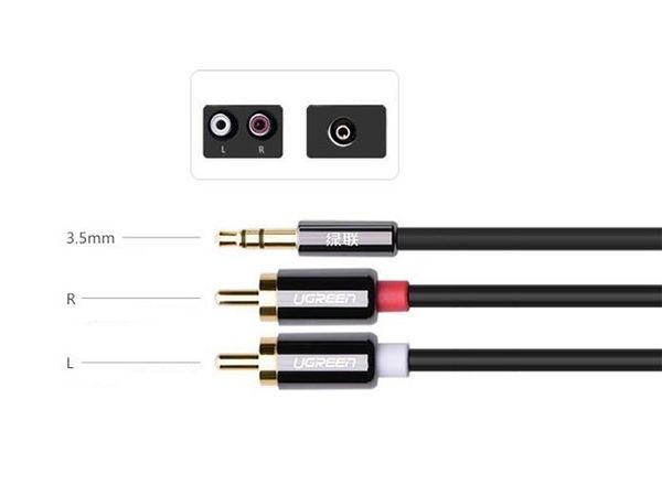 Cáp Audio 3.5mm to 2 RCA UGREEN mạ vàng 24k 1.5M 2M 3M 5M - Phụ Kiện Điện Tử Việt Nam Cáp Audio 3.5mm to 2 RCA UGREEN mạ vàng 24k 1.5M 2M 3M 5M - Phụ Kiện Điện Tử Việt Nam