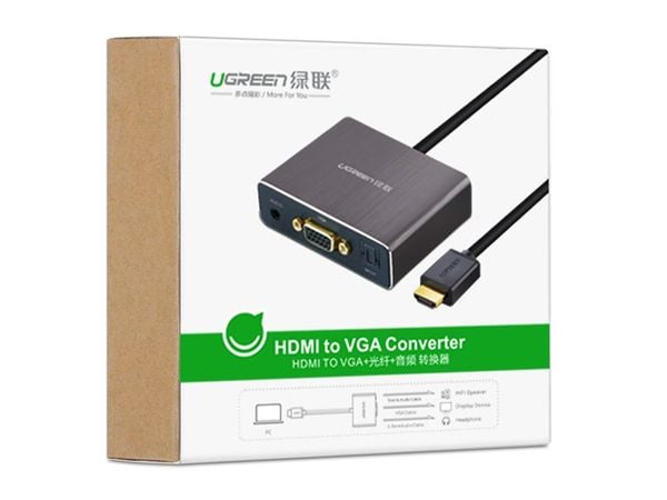 HDMI to VGA Audio 3.5mm Audio quang SPDIF 5.1 Ugreen 40282 có hỗ trợ nguồn - Phụ Kiện Điện Tử Việt Nam