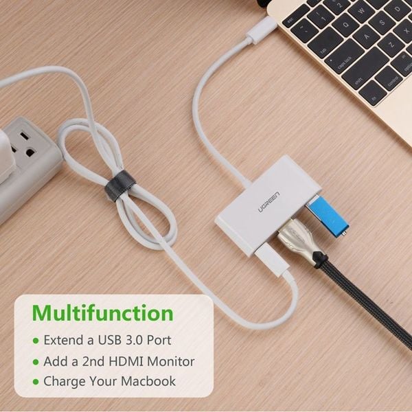 USB-C sang HDMI 4K30Hz1 port USB 3.0 1 port USB type-C power Ugreen 30377 - Phụ Kiện Điện Tử Việt Nam USB-C sang HDMI 4K30Hz1 port USB 3.0 1 port USB type-C power Ugreen 30377 - Phụ Kiện Điện Tử Việt Nam