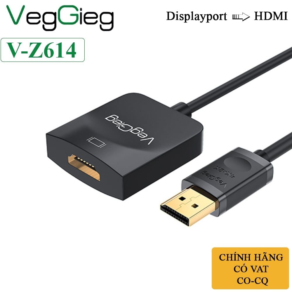 Cáp chuyển Displayport sang HDMI chính hãng VegGieg V-Z614 - Phụ Kiện Điện Tử Việt Nam Cáp chuyển Displayport sang HDMI chính hãng VegGieg V-Z614 full HD 1920*1080@60Hz